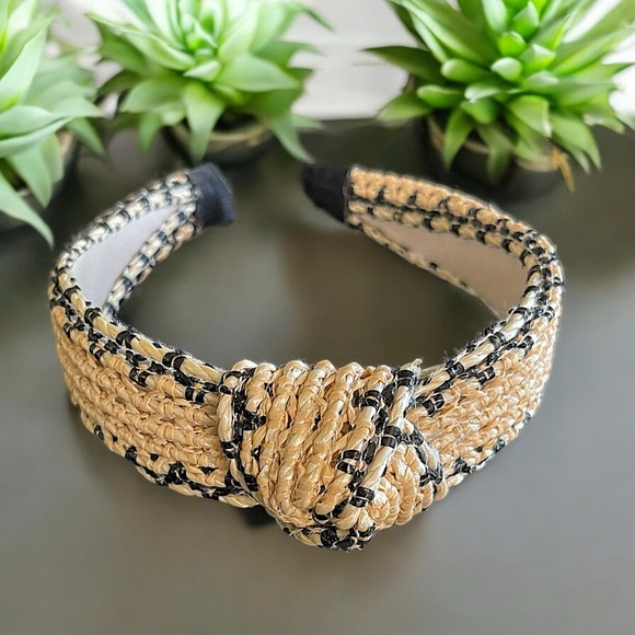 Natural Raffia Knotted Headband - Picture 5 of 16